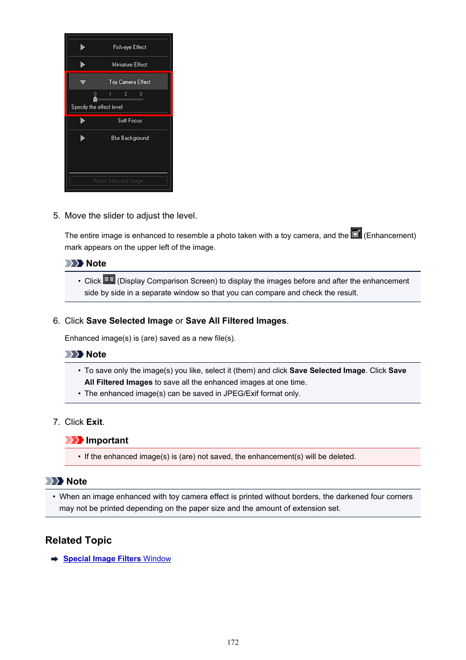 Related topic | Canon My Image Garden User Manual | Page 172 / 308