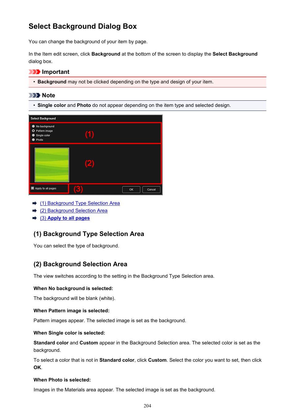 Select background dialog box | Canon My Image Garden User Manual | Page 204 / 308