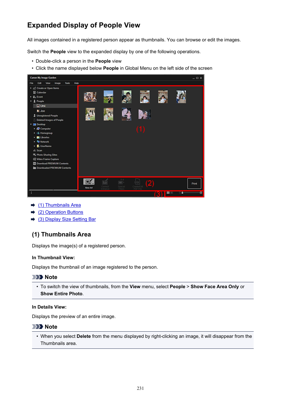 Expanded display of people view, Expanded display of people, And you | Canon My Image Garden User Manual | Page 231 / 308