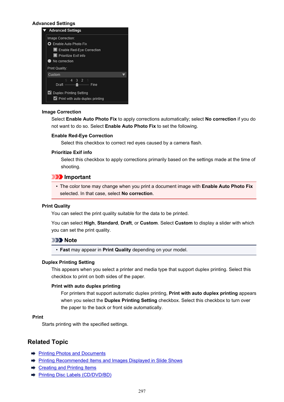 Related topic | Canon My Image Garden User Manual | Page 297 / 308