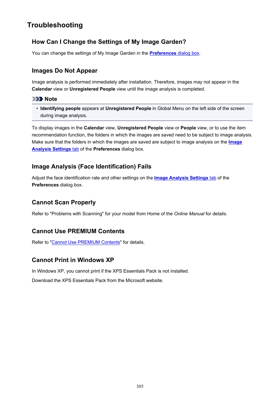 Troubleshooting | Canon My Image Garden User Manual | Page 305 / 308