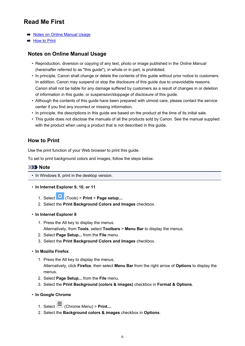 Read me first | Canon My Image Garden User Manual | Page 6 / 308