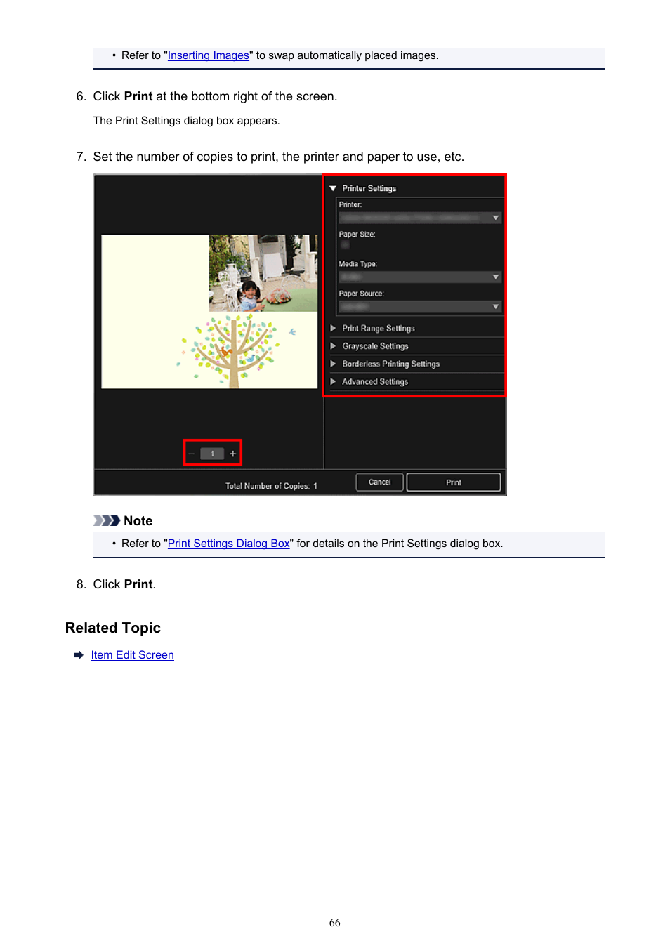 Related topic | Canon My Image Garden User Manual | Page 66 / 308
