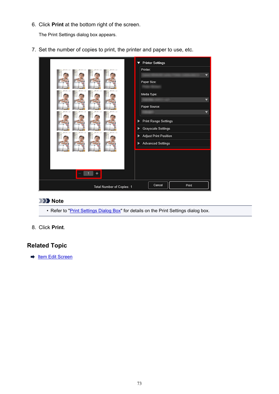 Related topic | Canon My Image Garden User Manual | Page 73 / 308