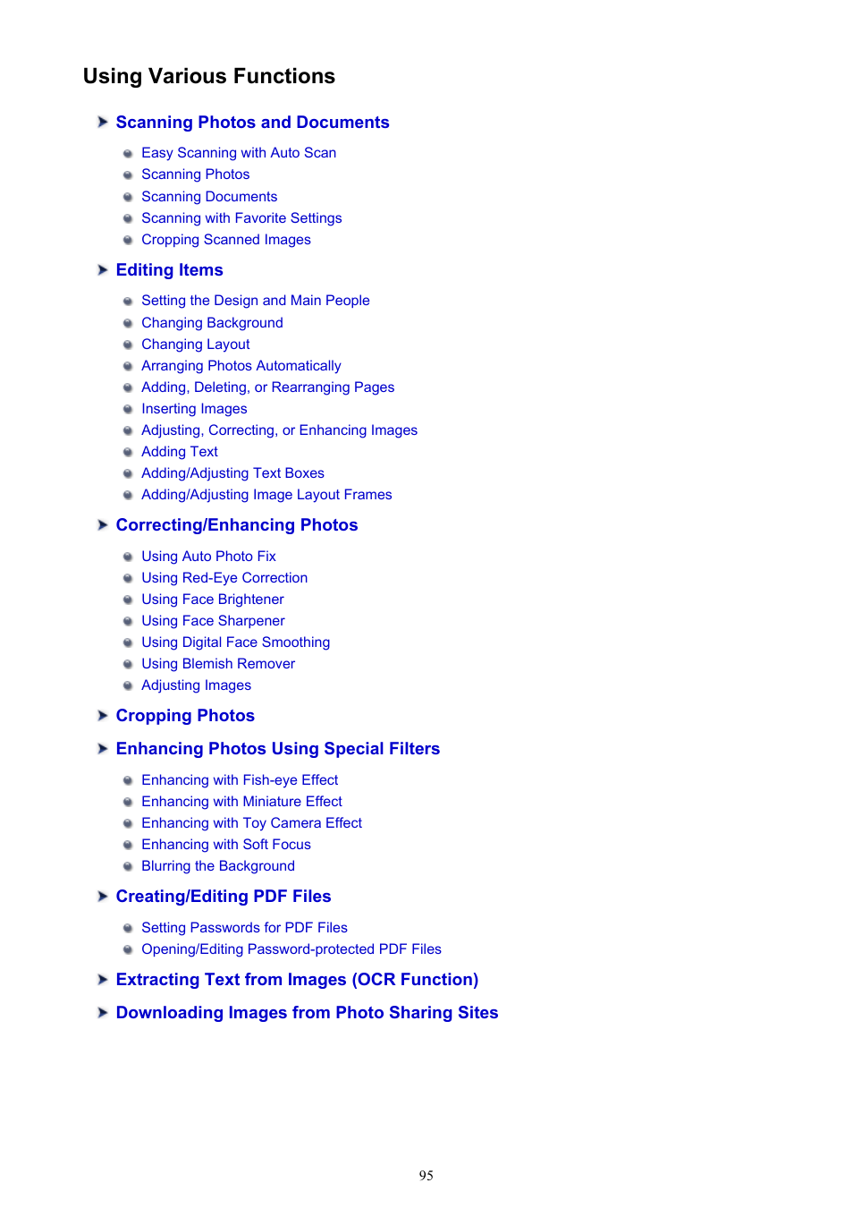 Using various functions | Canon My Image Garden User Manual | Page 95 / 308