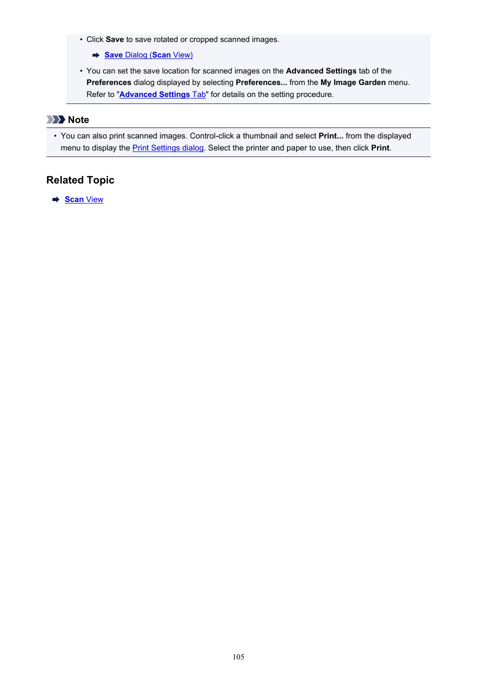 Related topic | Canon My Image Garden User Manual | Page 105 / 304