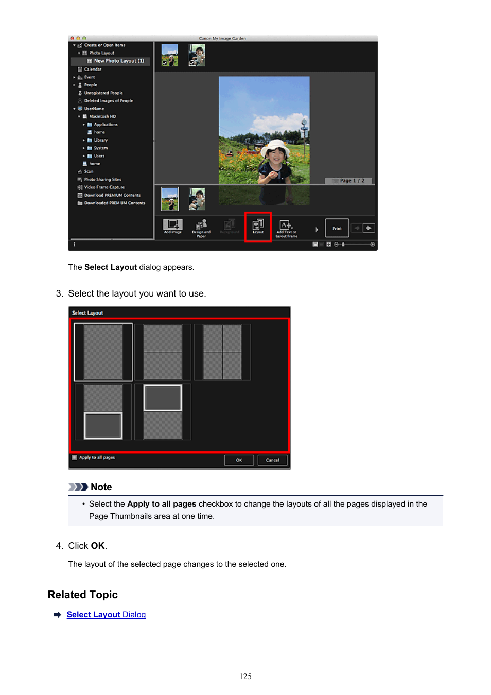 Related topic | Canon My Image Garden User Manual | Page 125 / 304
