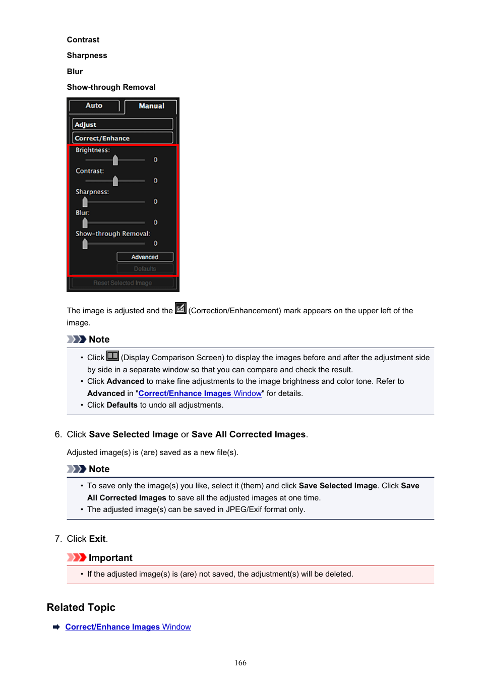 Related topic | Canon My Image Garden User Manual | Page 166 / 304