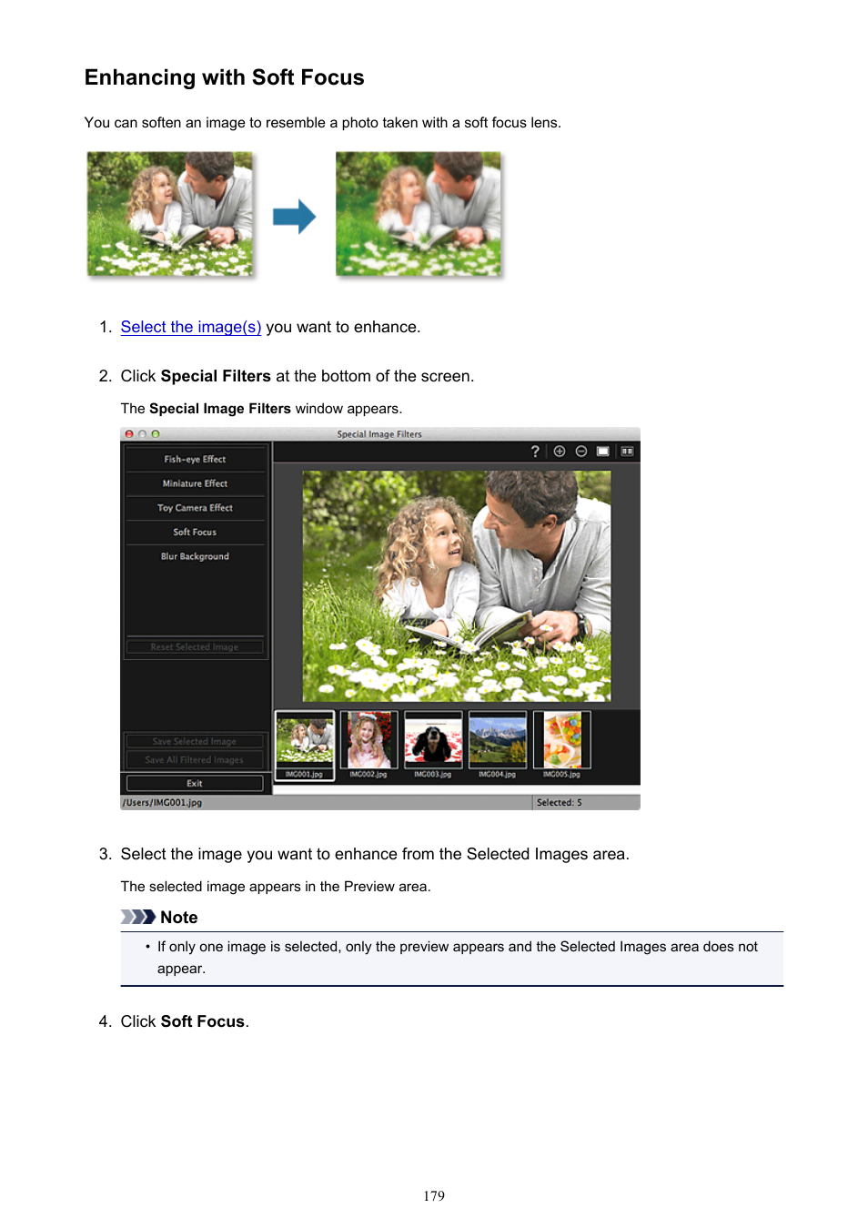 Enhancing with soft focus | Canon My Image Garden User Manual | Page 179 / 304