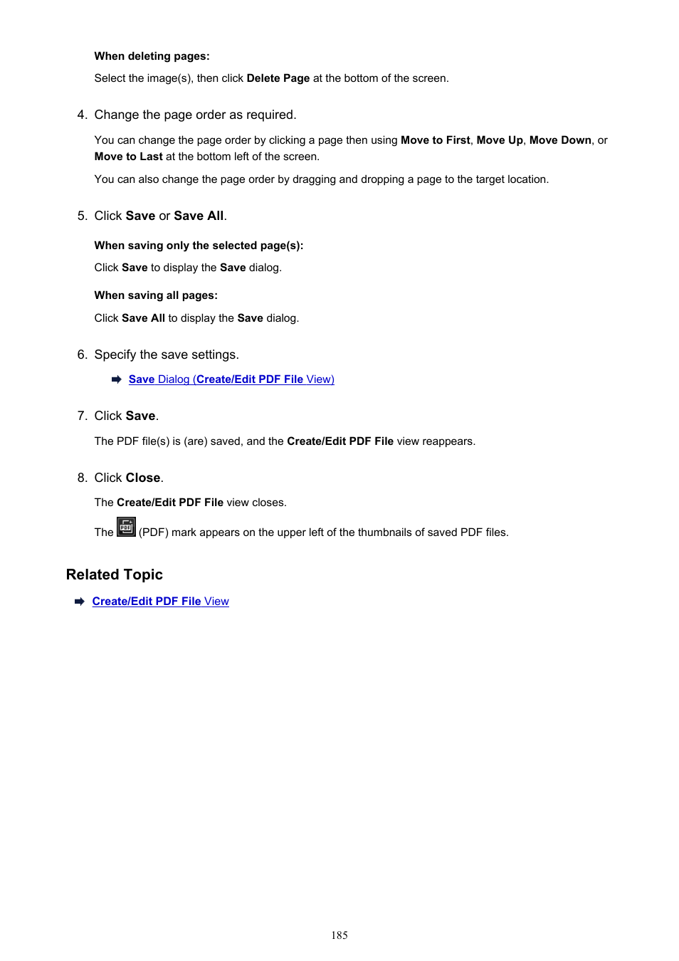 Related topic | Canon My Image Garden User Manual | Page 185 / 304