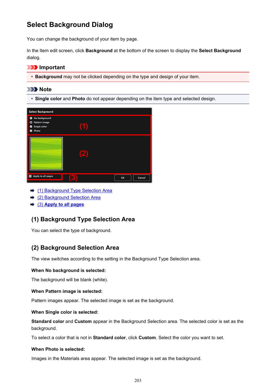 Select background dialog | Canon My Image Garden User Manual | Page 203 / 304