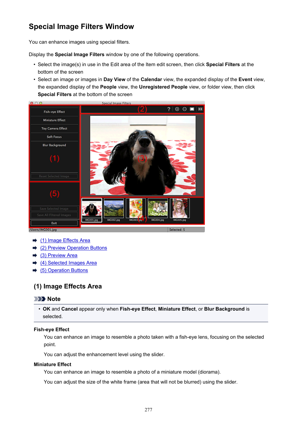 Special image filters window | Canon My Image Garden User Manual | Page 277 / 304