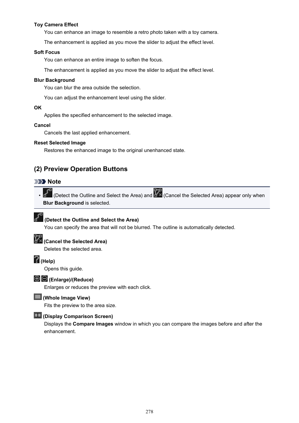 2) preview operation buttons | Canon My Image Garden User Manual | Page 278 / 304