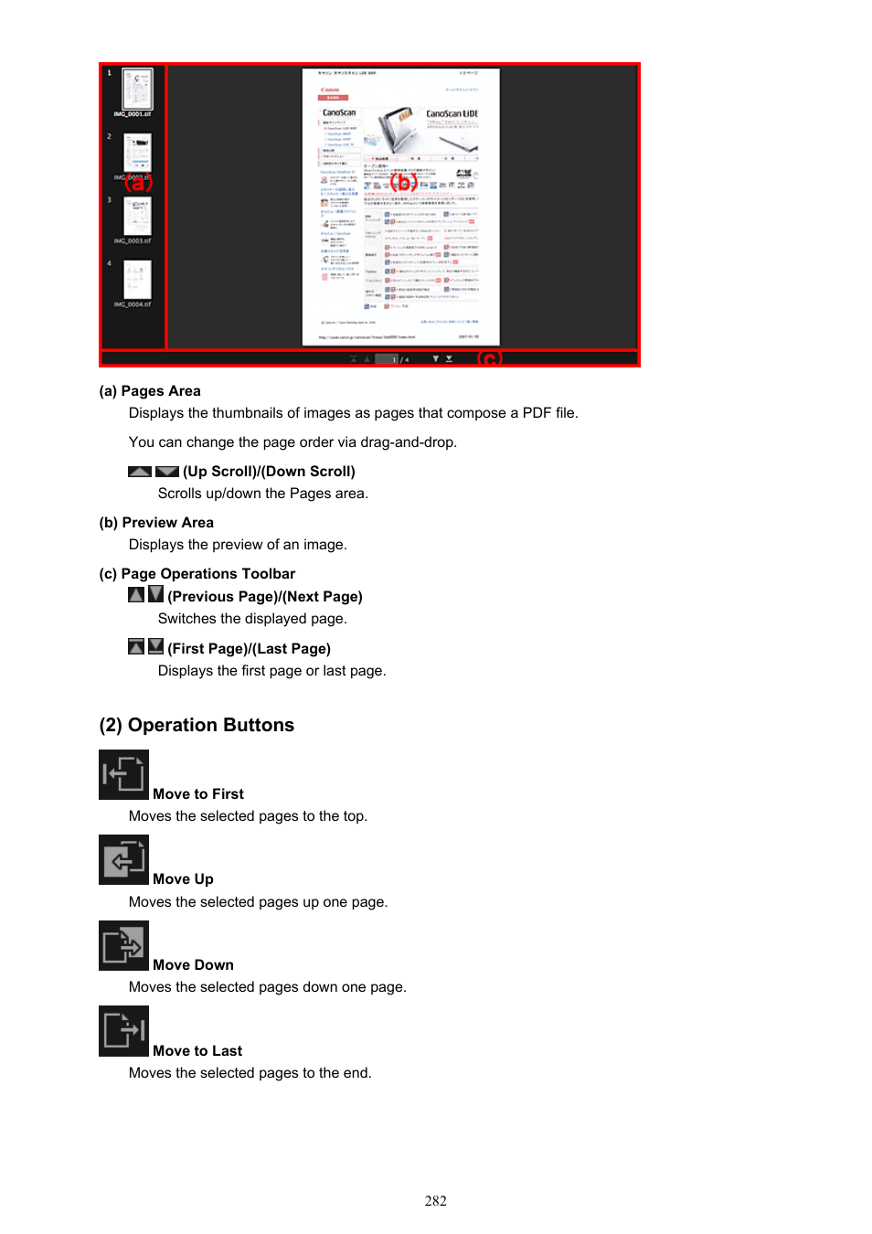 2) operation buttons | Canon My Image Garden User Manual | Page 282 / 304