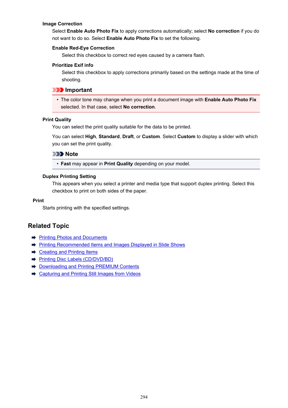 Related topic | Canon My Image Garden User Manual | Page 294 / 304