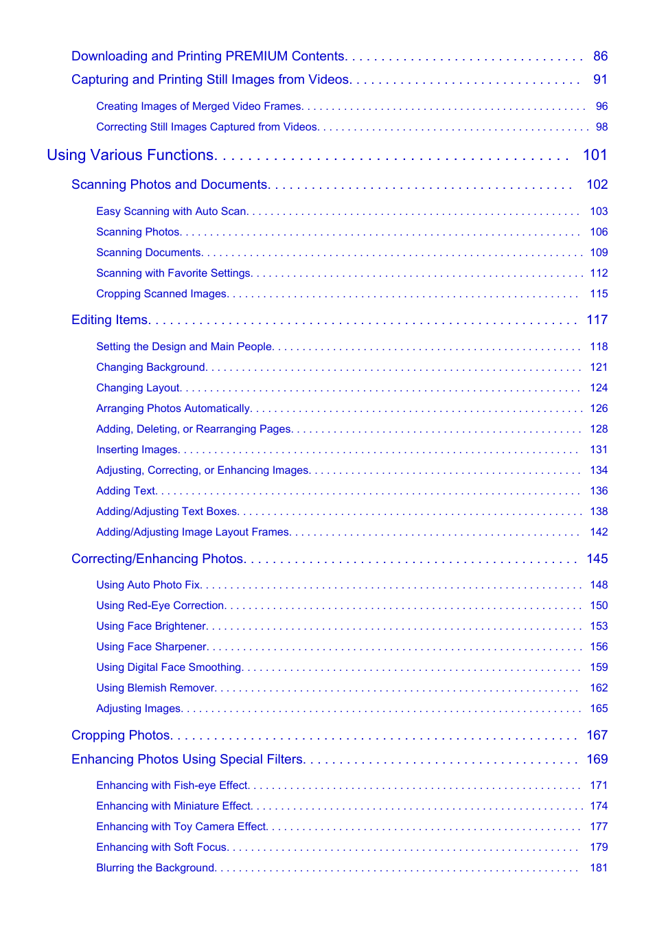 Using various functions | Canon My Image Garden User Manual | Page 3 / 304