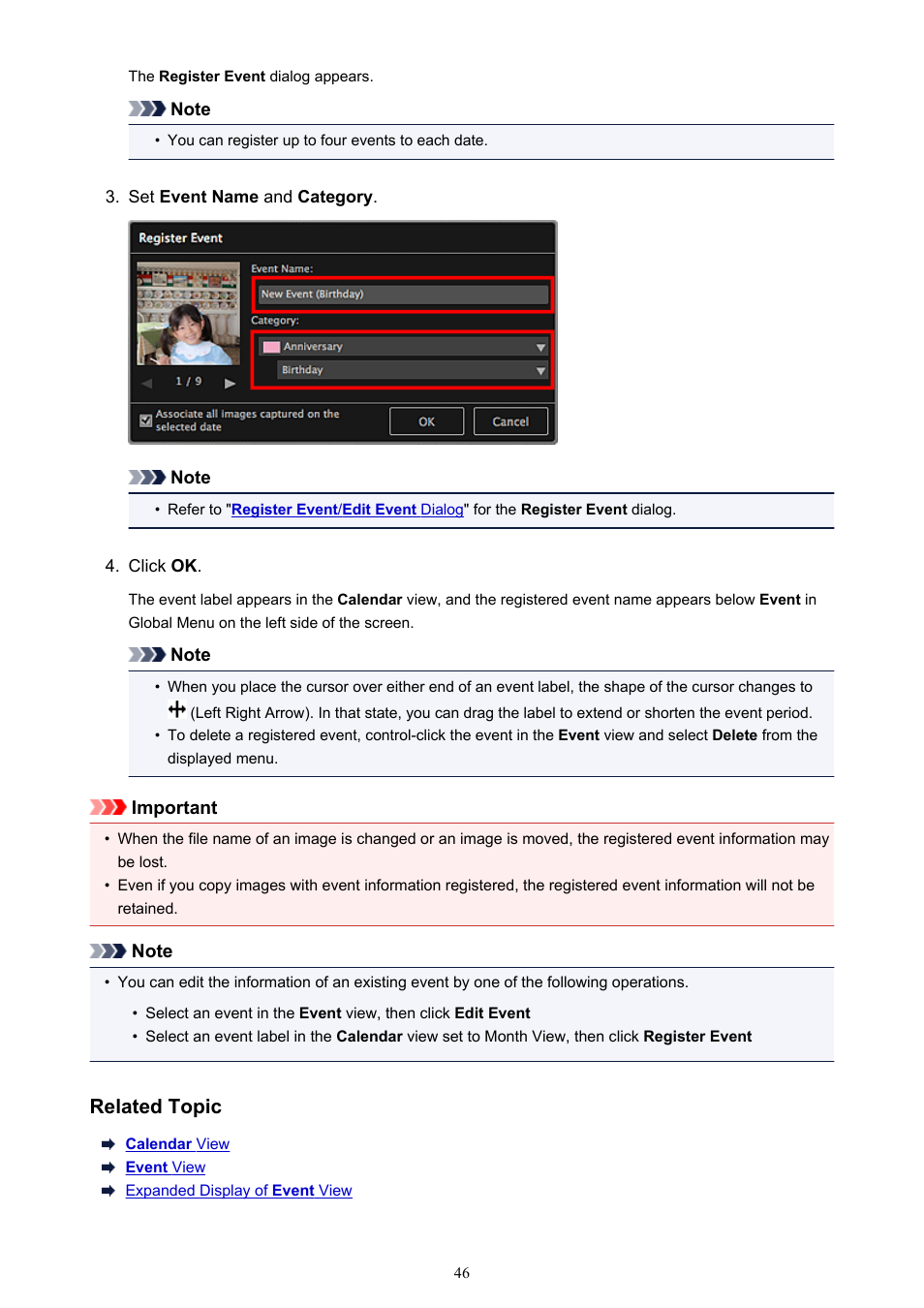 Related topic | Canon My Image Garden User Manual | Page 46 / 304