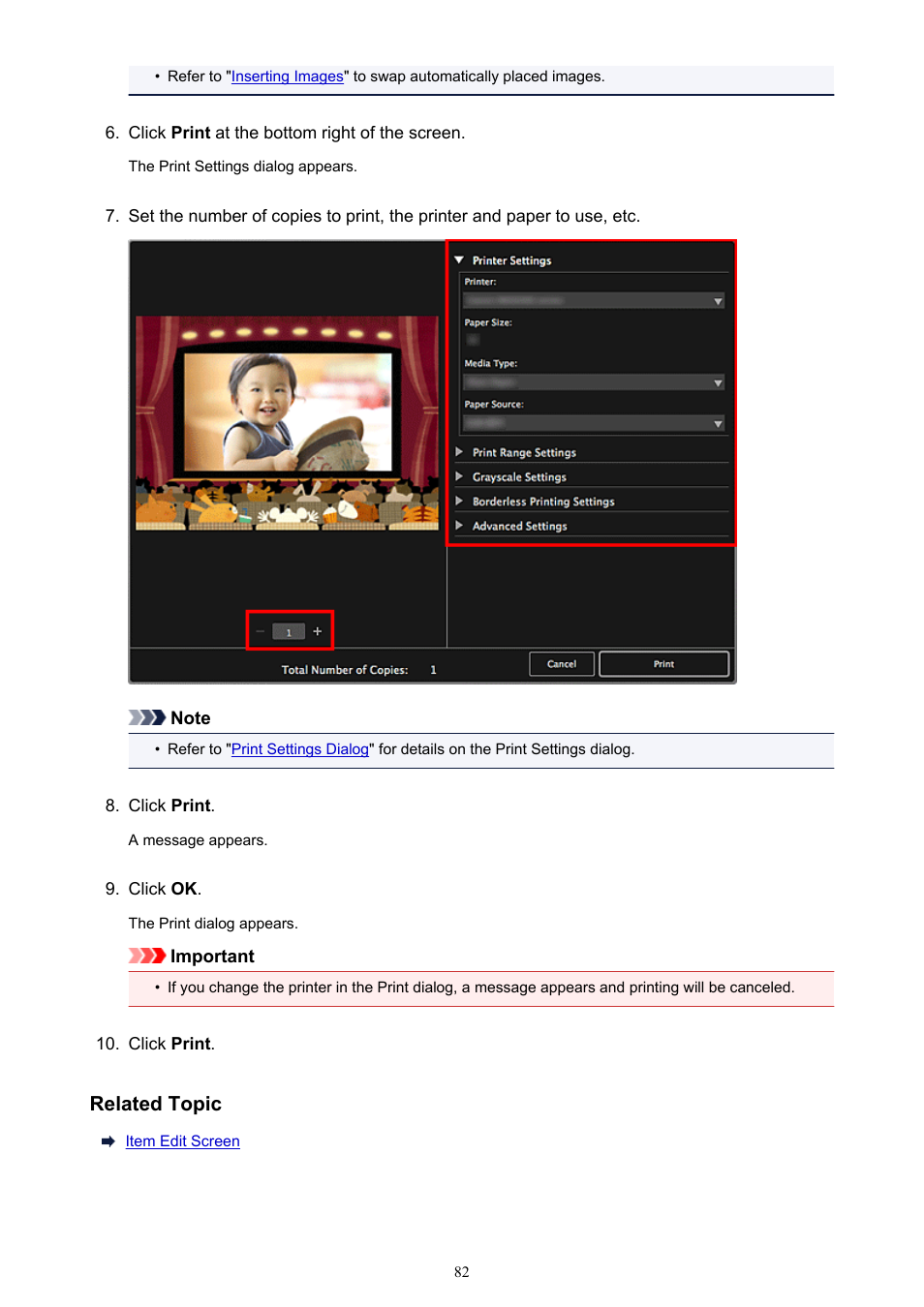Related topic | Canon My Image Garden User Manual | Page 82 / 304