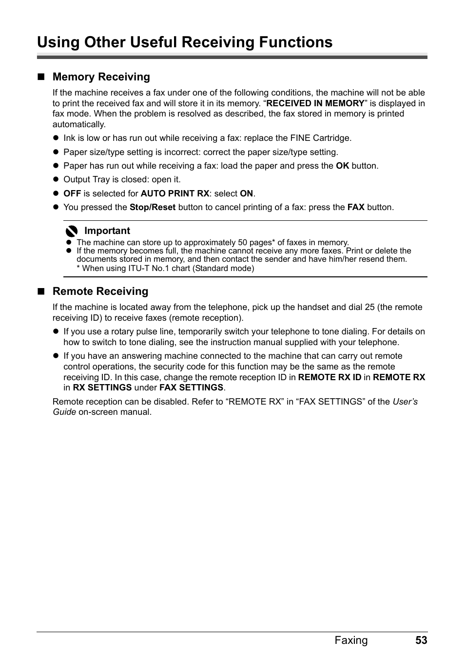 Using other useful receiving functions | Canon PIXMA MX310 User Manual | Page 57 / 124