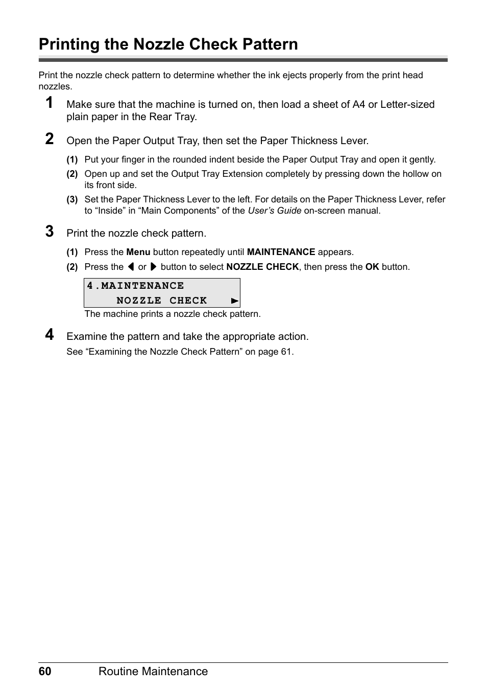 Printing the nozzle check pattern | Canon PIXMA MX310 User Manual | Page 64 / 124