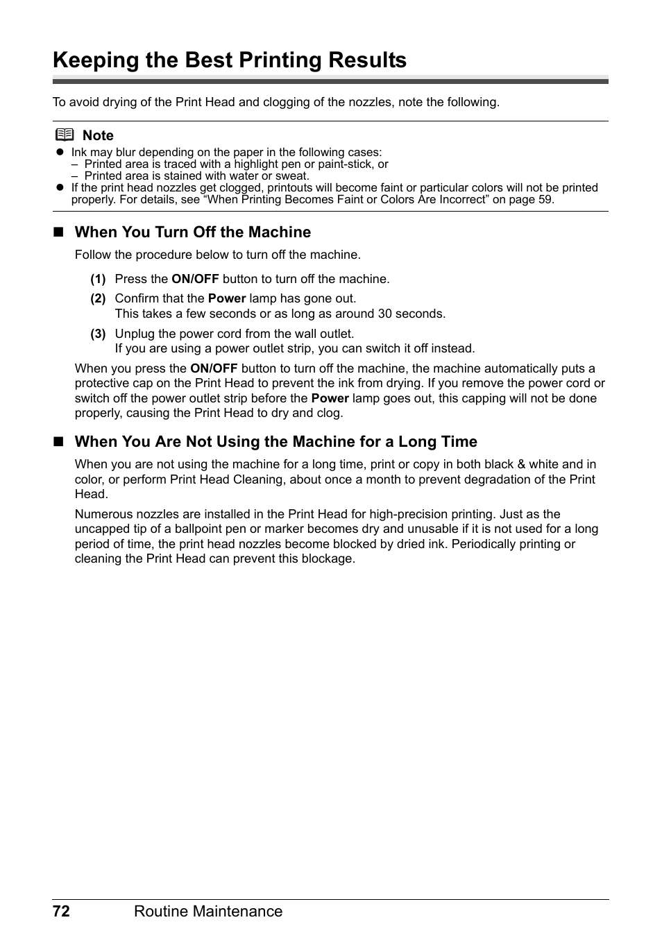 Keeping the best printing results | Canon PIXMA MX310 User Manual | Page 76 / 124