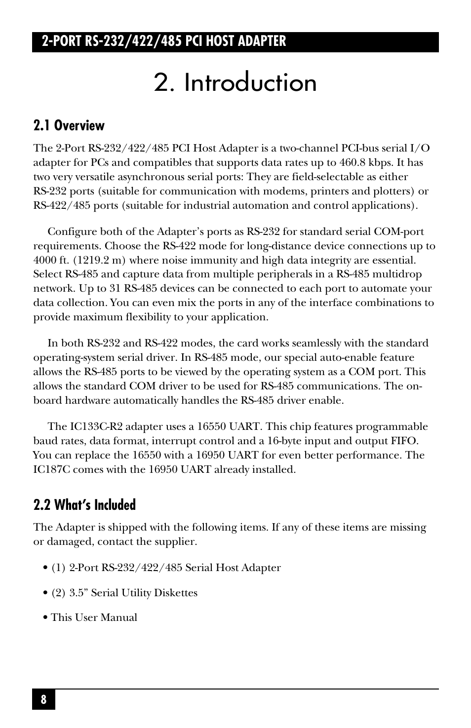 Introduction | Black Box IC187C User Manual | Page 9 / 36