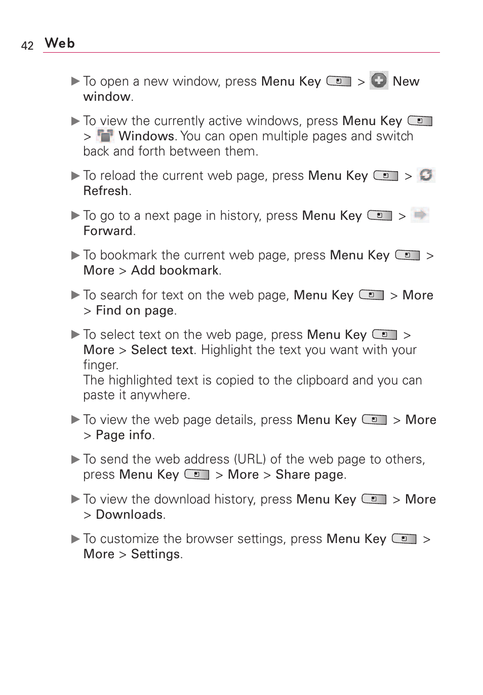 LG Optimus MS690 User Manual | Page 44 / 155