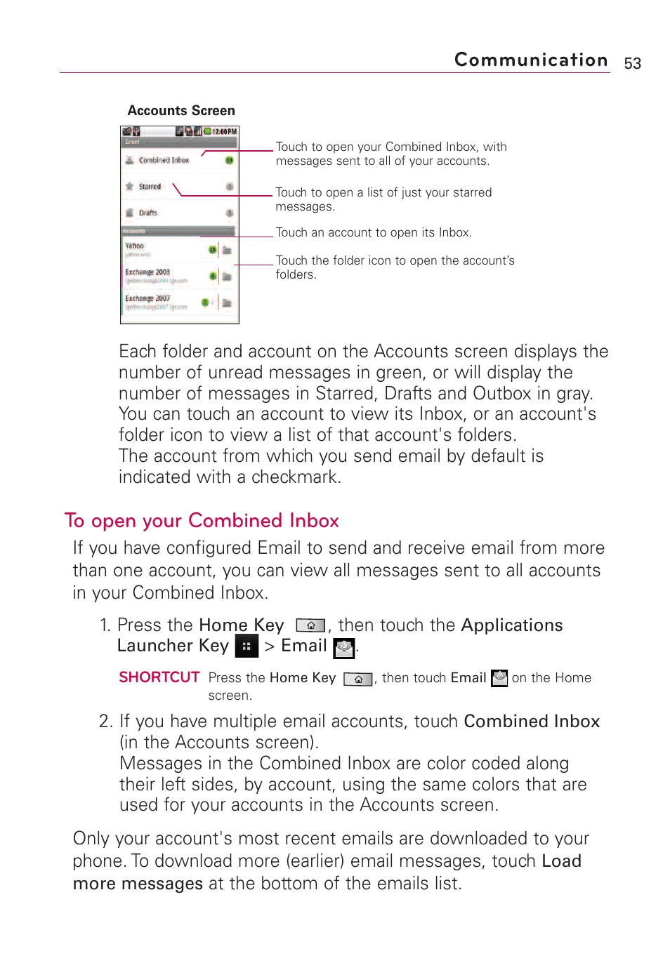 Communication | LG Optimus MS690 User Manual | Page 55 / 155