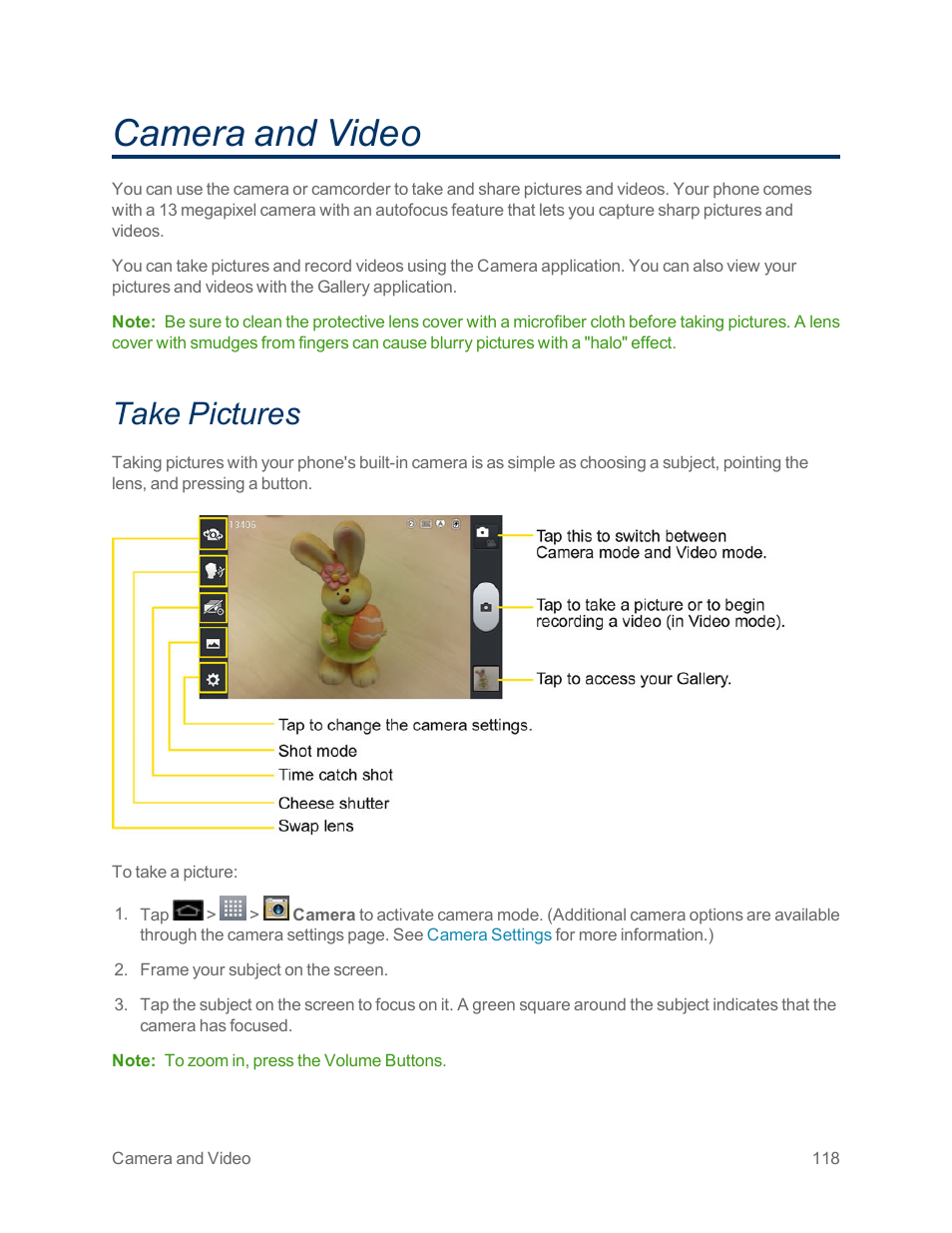 Camera and video, Take pictures | LG Optimus G User Manual | Page 126 / 192