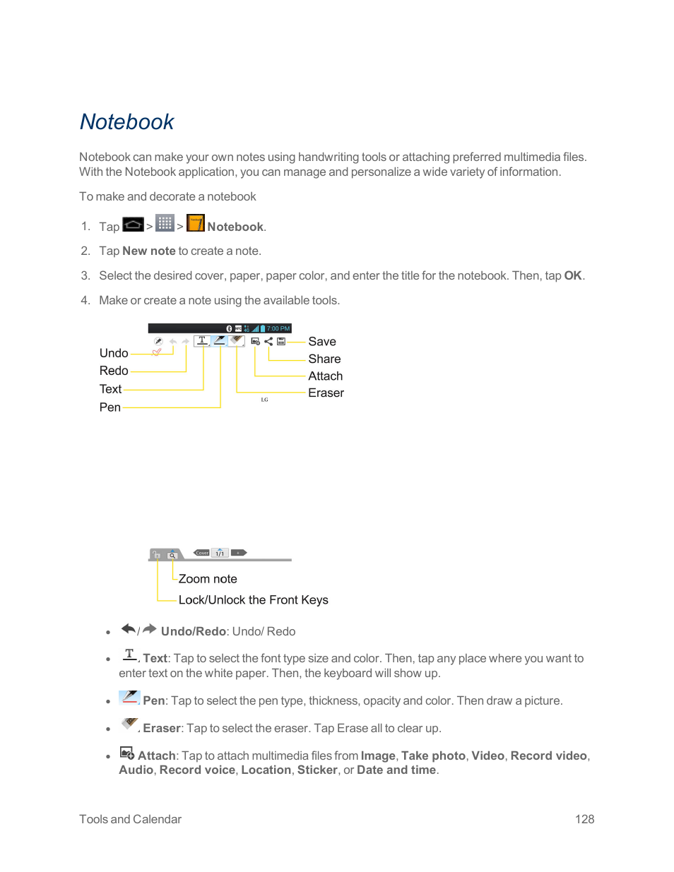 Notebook | LG Optimus G User Manual | Page 136 / 192