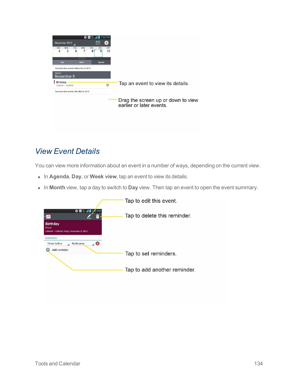 View event details | LG Optimus G User Manual | Page 142 / 192