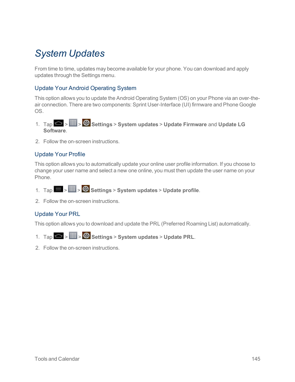 System updates | LG Optimus G User Manual | Page 153 / 192