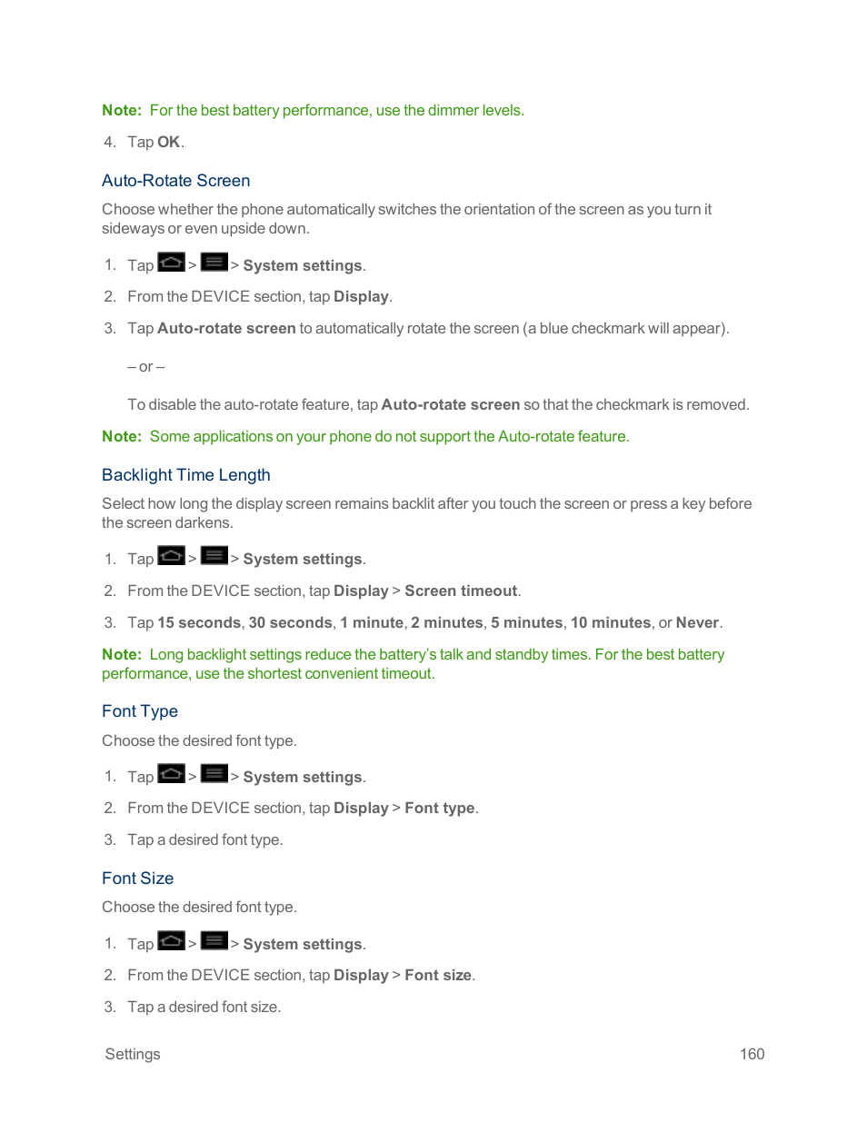 Backlight time length | LG Optimus G User Manual | Page 168 / 192