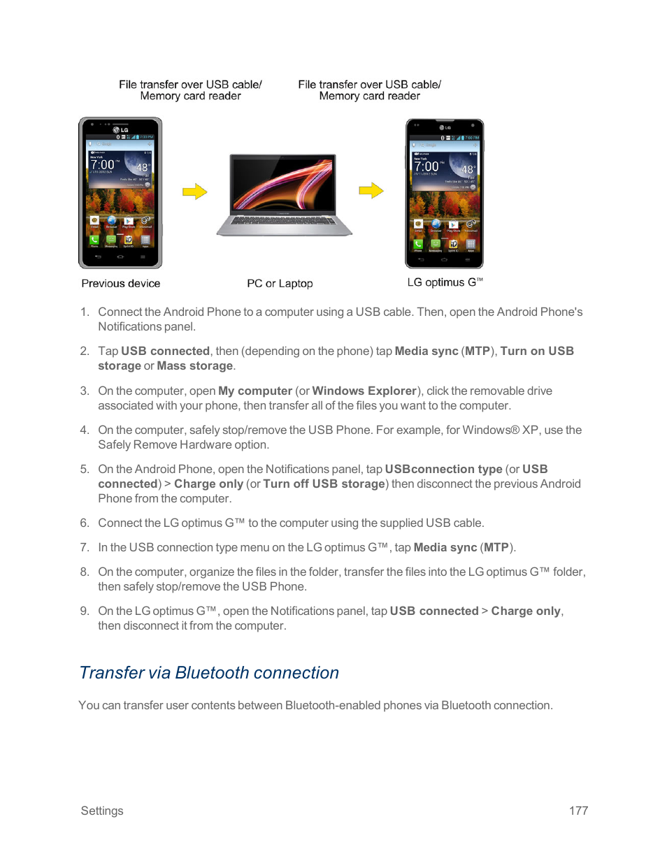 Transfer via bluetooth connection | LG Optimus G User Manual | Page 185 / 192