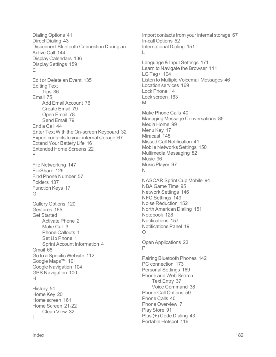 LG Optimus G User Manual | Page 190 / 192
