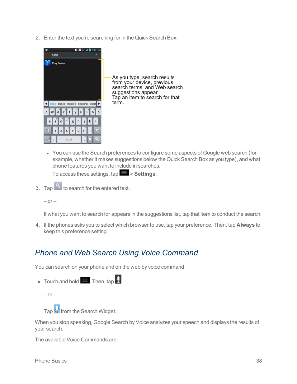 Phone and web search using voice command | LG Optimus G User Manual | Page 46 / 192