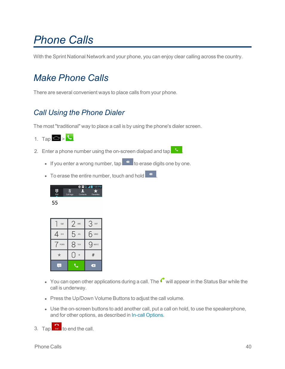 Phone calls, Make phone calls, Call using the phone dialer | LG Optimus G User Manual | Page 48 / 192