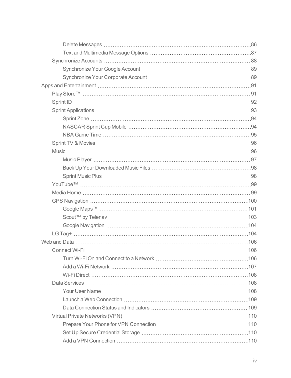 LG Optimus G User Manual | Page 5 / 192