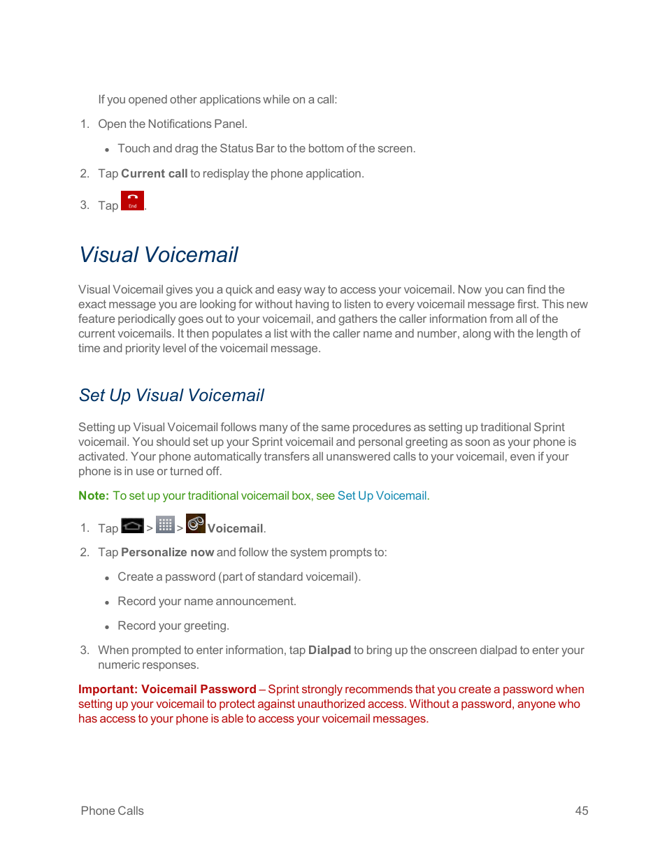 Visual voicemail, Set up visual voicemail | LG Optimus G User Manual | Page 53 / 192