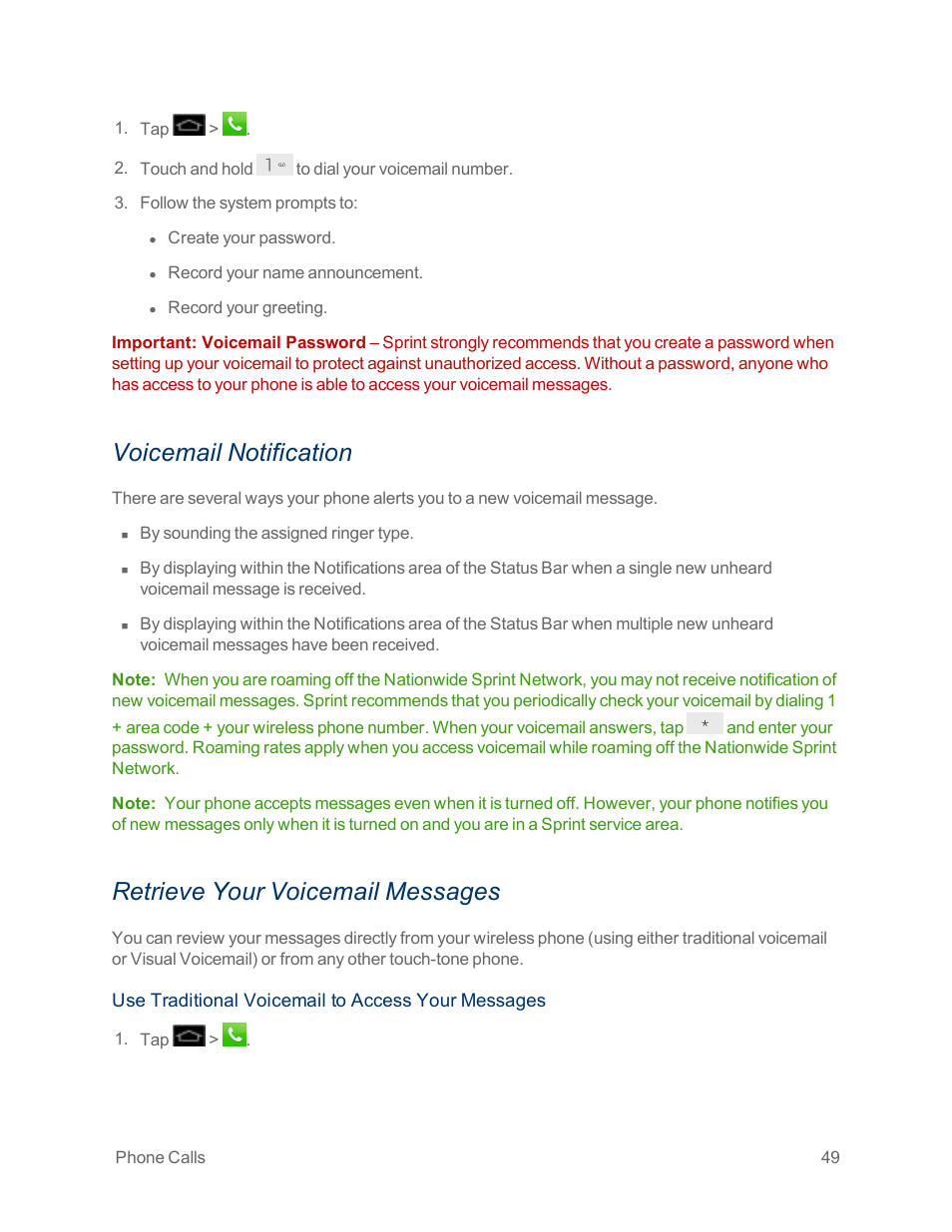 Voicemail notification, Retrieve your voicemail messages | LG Optimus G User Manual | Page 57 / 192