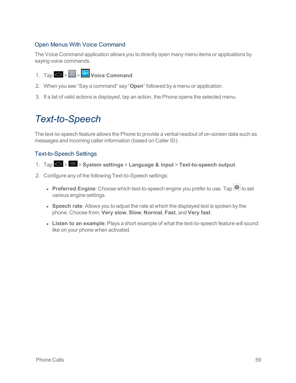 Text-to-speech | LG Optimus G User Manual | Page 67 / 192