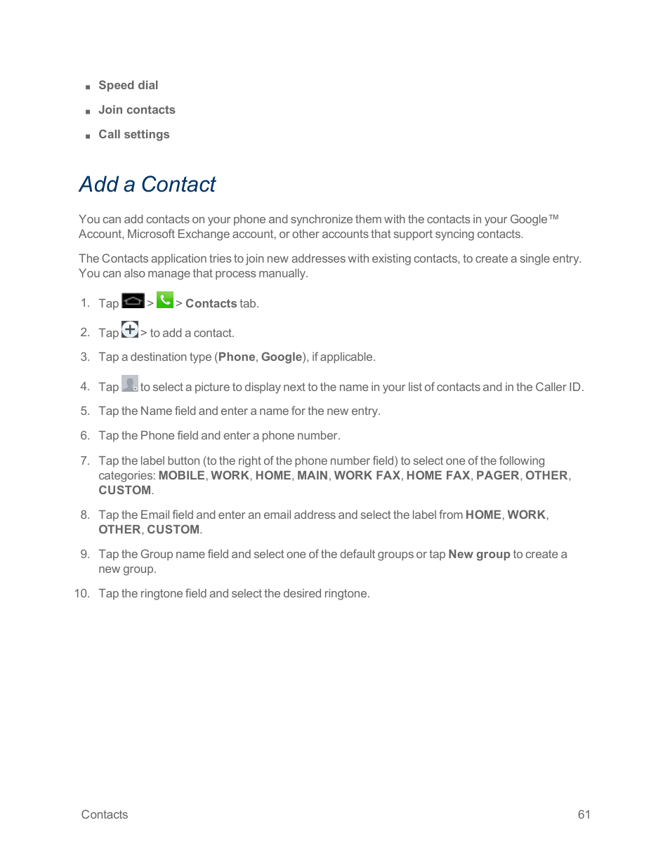 Add a contact | LG Optimus G User Manual | Page 69 / 192