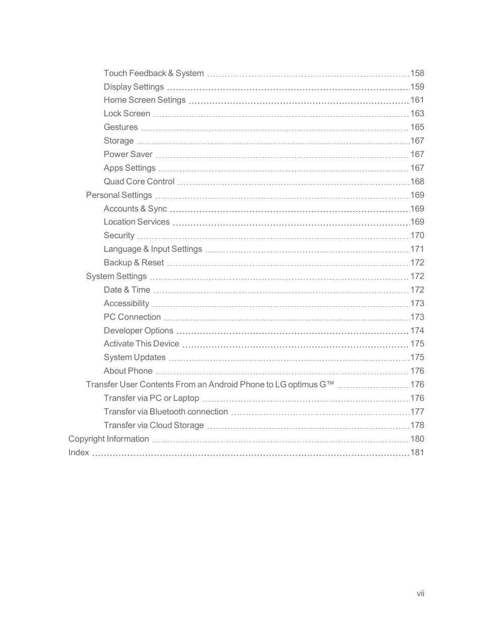 LG Optimus G User Manual | Page 8 / 192