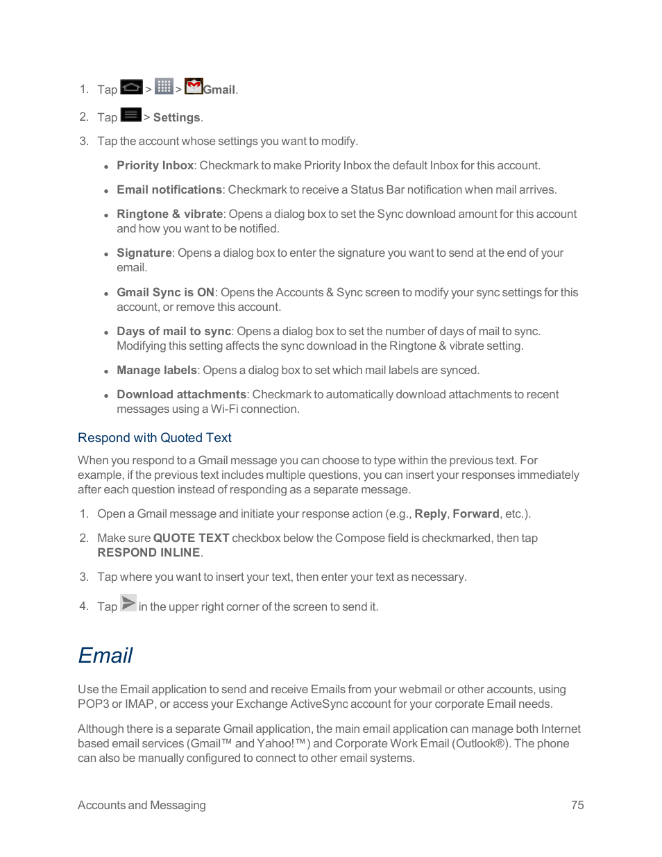 Email | LG Optimus G User Manual | Page 83 / 192