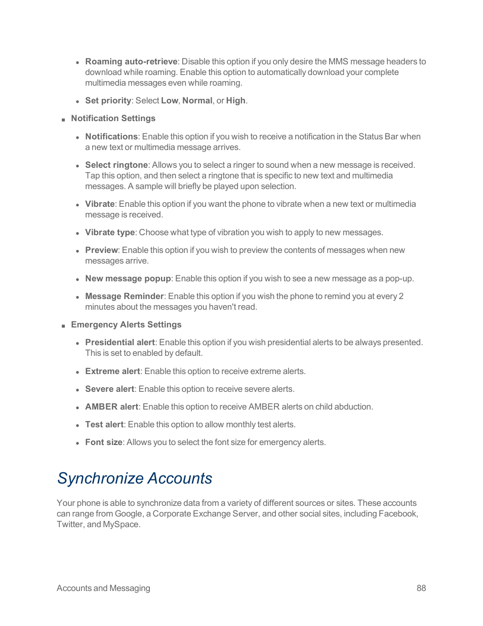 Synchronize accounts | LG Optimus G User Manual | Page 96 / 192