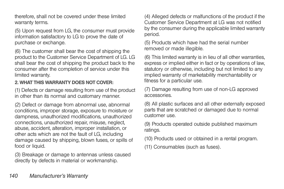 LG Rumor touch User Manual | Page 152 / 158