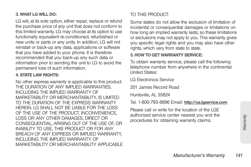 LG Rumor touch User Manual | Page 153 / 158