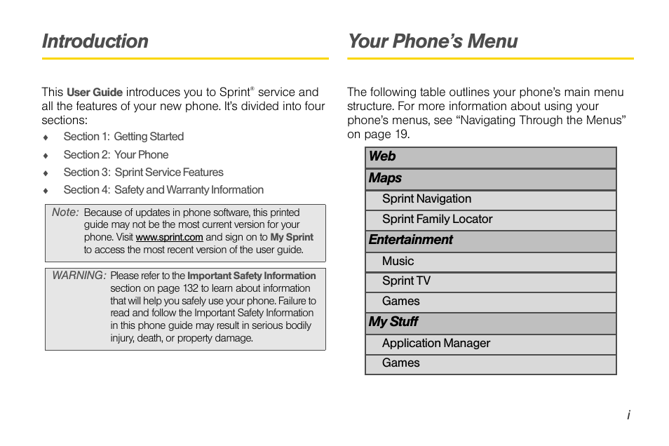 Introduction, Your phone’s menu | LG Rumor touch User Manual | Page 7 / 158