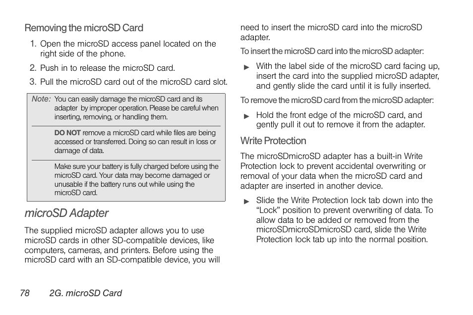 Microsd adapter | LG Rumor touch User Manual | Page 90 / 158