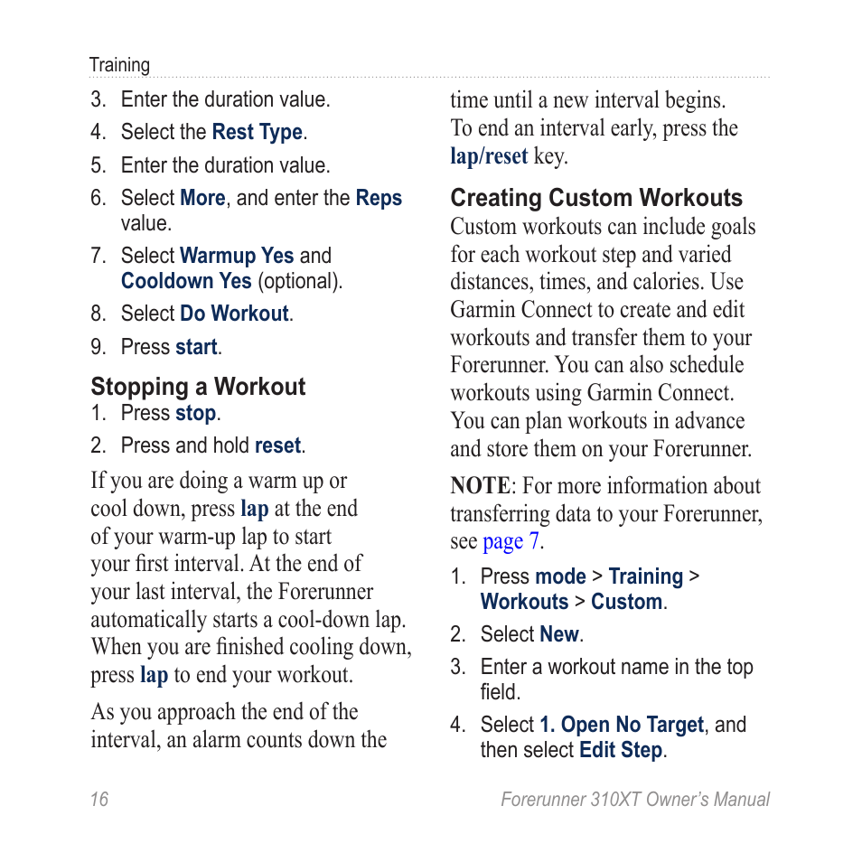 Garmin Forerunner 310XT User Manual | Page 20 / 56